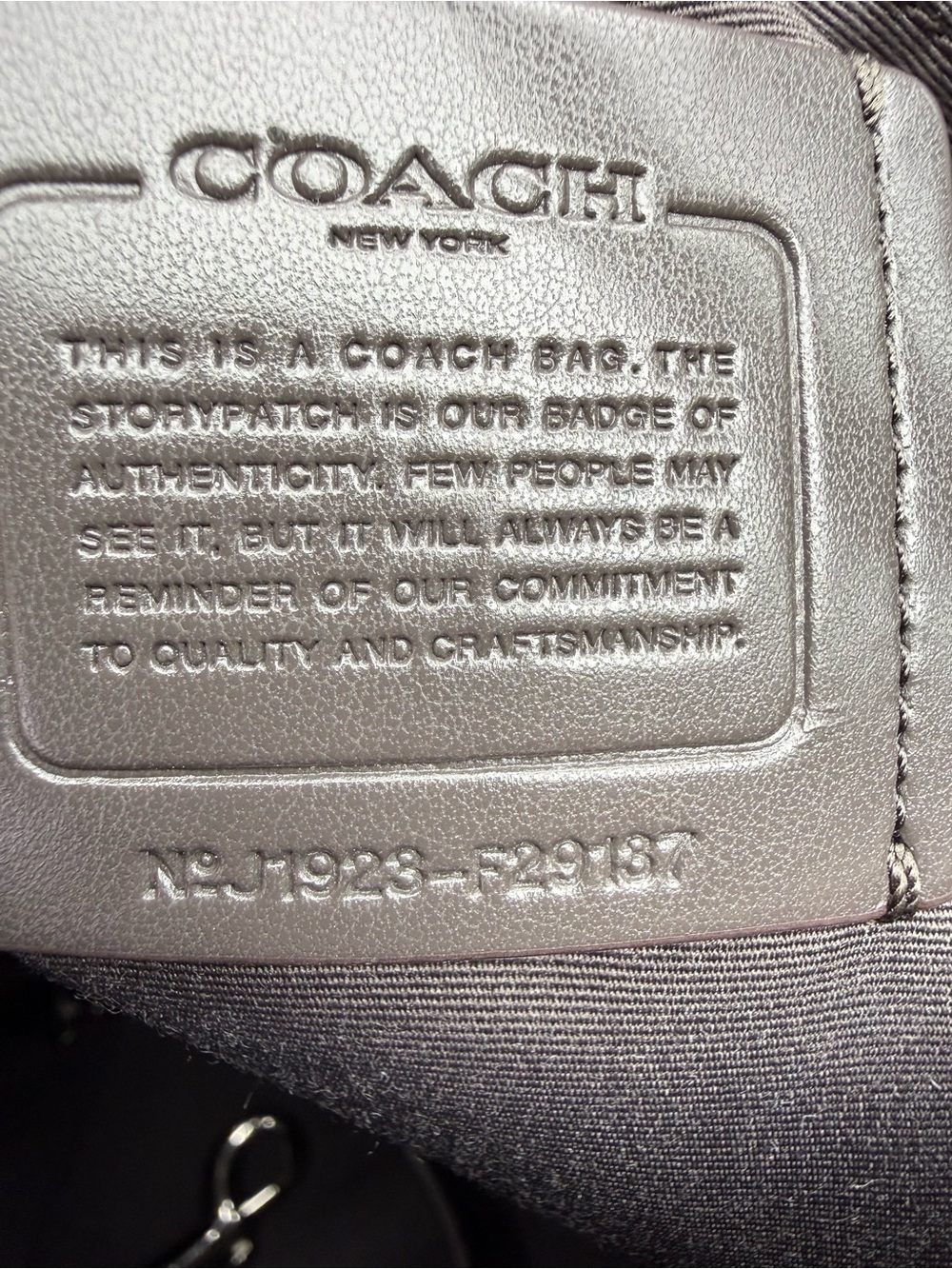 Coach Mia Metallic Silver Pebbled Leather Shoulder Bag NWT - Picture 3 of 9